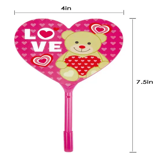 Tiny Mills Valentine's Day Heart Shaped Fan Pens 12 Pack {4}