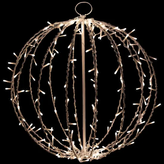 Northlight LED Lighted 3D Hanging Sphere Christmas Decoration &ndash; Warm White - 23" {4}