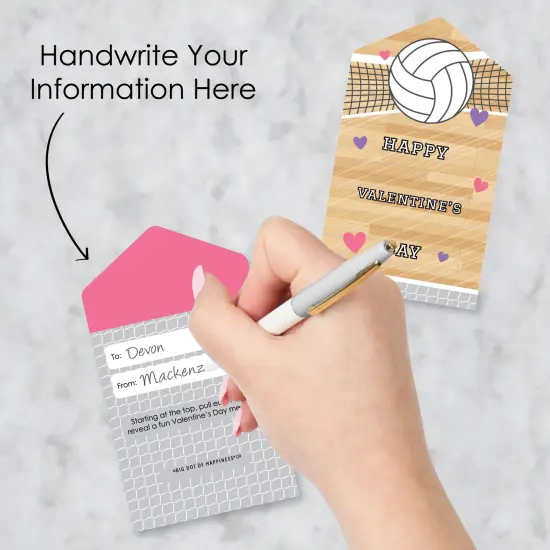 Big Dot of Happiness Bump, Set, Spike - Volleyball - Cards for Kids - Happy Valentine's Day Pull Tabs - Set of 12 {4}