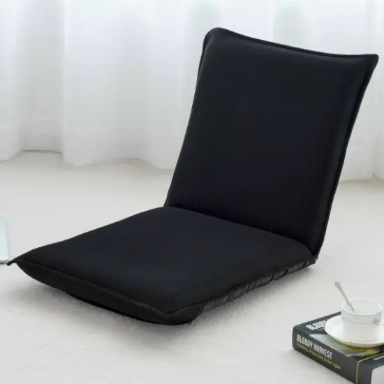 6-Position Multiangle Padded Floor Chair Black {4}