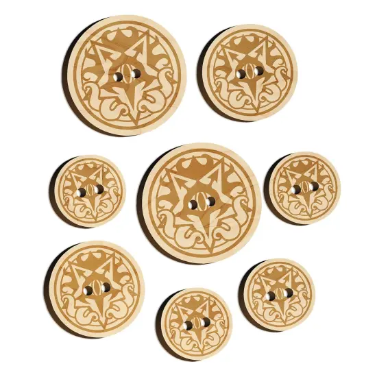 Warlock Pentagram with Tentacles and Eye Wood Buttons for Sewing Knitting Crochet DIY Craft {7}