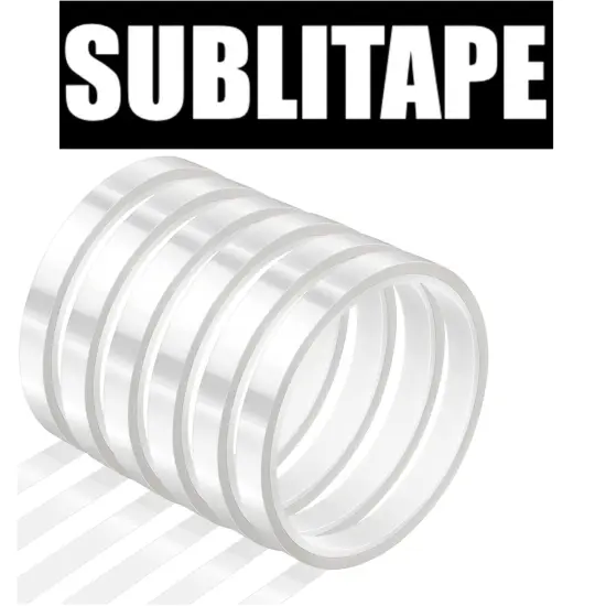 6 rolls Heat resistant Tapes Sublimation Press Transfer Thermal Tape 4mmx30m SUBLITAPE CLEAR {1}