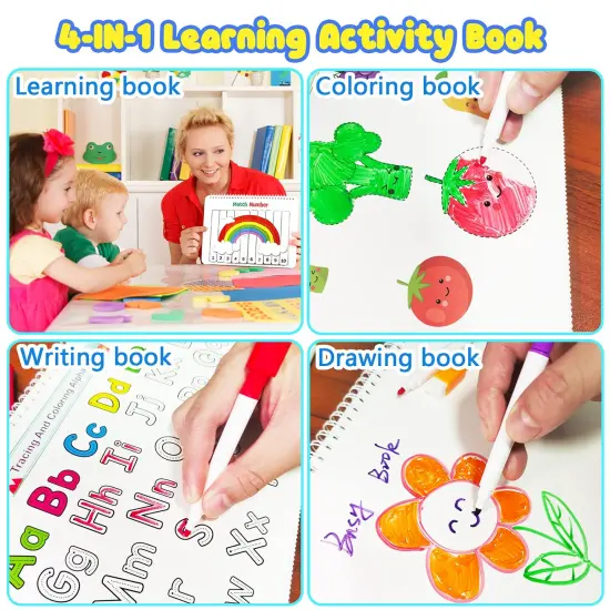 Montessori Preschool Learning Activities Newest 29 Themes Busy Book - Workbook Activity Binder / Toys for Toddlers, Autism Learning Materials and Tracing Coloring Book {6}