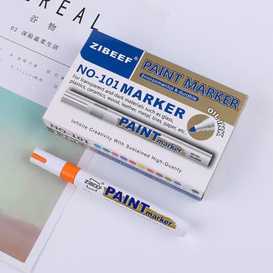 Permanent Paint Marker Pen for Car Tire, Rubber, Metal, Wood 2(orange) {1}