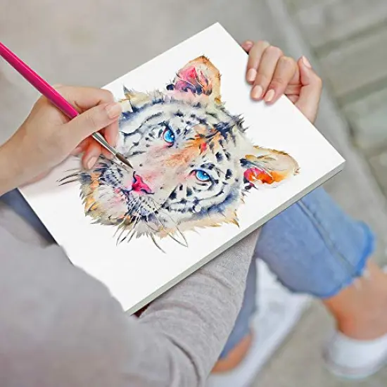 Watercolor Pads 9x12”, Pack of 2 (60 Sheets), Glue Bound, Acid-Free Paper, 140lb (300gsm), Perfect for Most Wet & Dry Media, Ideal for Beginners, Artists & Professionals {4}