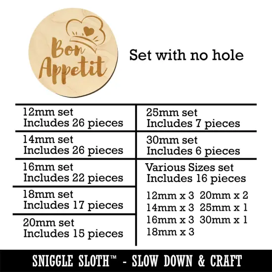 Bon Appetit Love Cooking Baking Mini Wood Shape Charms Jewelry DIY Craft {1}