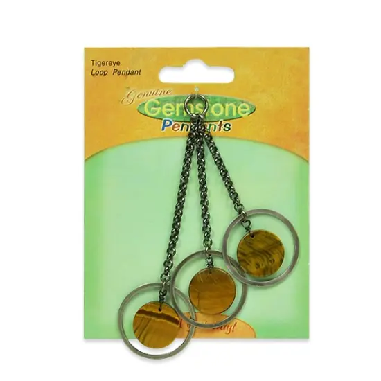 6 Packs of Tiger Eye Loop Pendant Pack of 3 {1}