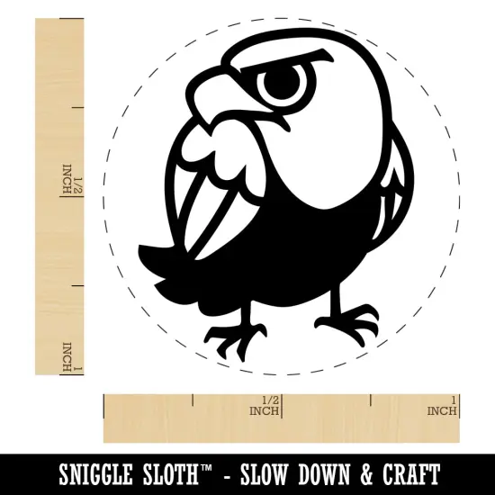 Cute and Grumpy Bald Eagle Self-Inking Rubber Stamp for Stamping Crafting Planners Pink {1}