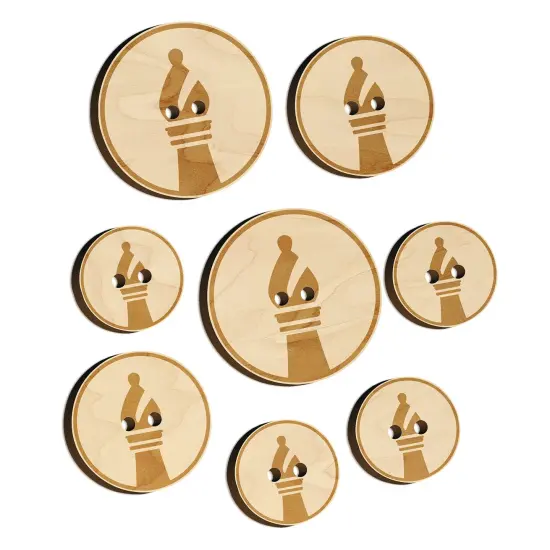 Chess Piece Black Bishop Wood Buttons for Sewing Knitting Crochet DIY Craft {7}