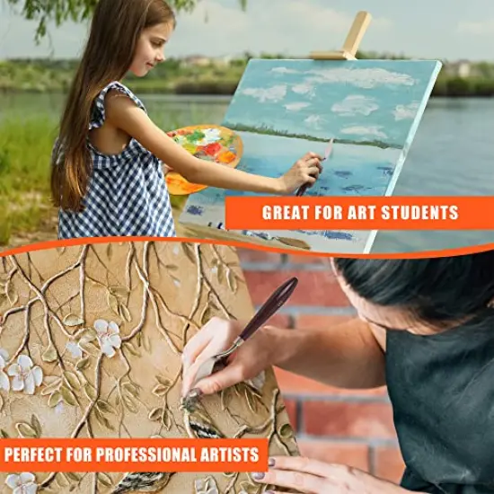 5 Pcs Palette Knife &ndash;Stainless Steel Pallet Knife with Smooth Edges & Wooden Handle for Sturdy Grip &ndash; Mixing Scraper for Acrylic & Oil Painting, Watercolor &ndash; Perfect for Artists & Beginners {4}