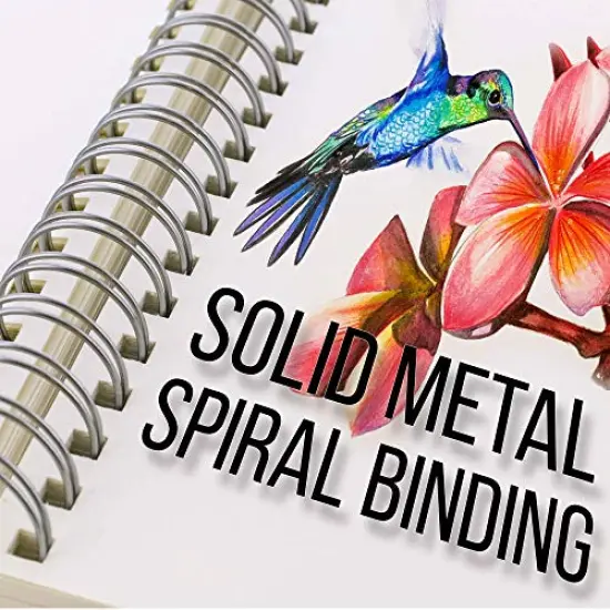 5.5" x 8.5" Top Spiral Bound Sketch Book Pad, Pack of 2, 100 Sheets Each, 60lb (100gsm) - Artist Sketching Drawing Pad, Acid-Free - Graphite Colored Pencils, Charcoal - Adults Students {3}