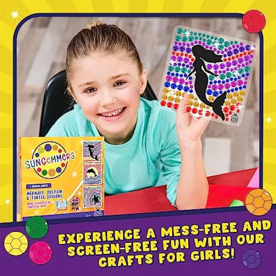 Dolphin Diamond Window Art Suncatcher Kit for Kids 6-8 9 10, Birthday Gifts for 7 Year Old Girl, Mermaid Gifts - Crafts for Girls Ages 8-12 {3}