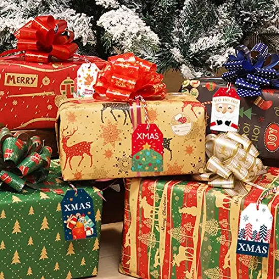 PintreeLand 12PCS Christmas Gift Bows, 5&rdquo; Xmas Wrap Pull Bows with Ribbon Wrapping Accessory for Present, Florist, Bouquet, Basket Decor, Easy to Assemble {3}