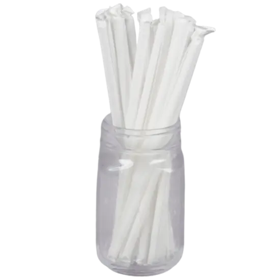 Kitcheniva Wrapped Jumbo Clear Party Straws 7 3/4" {1}