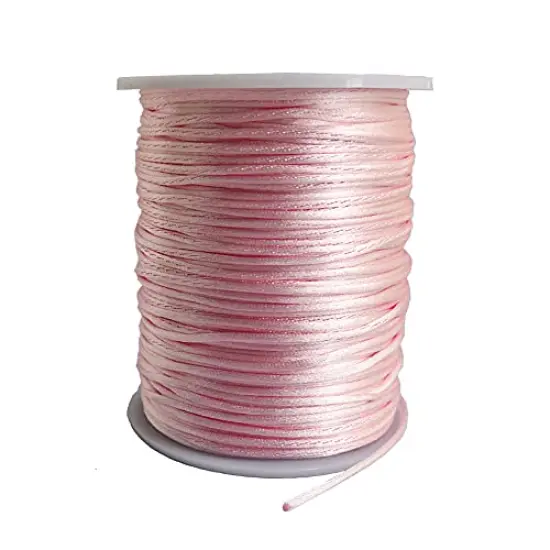 1.5mm Nylon Satin Cord Thread Beading String for Macrame Bracelets Chinese Knotting,Necklaces,Jewelry Making 109 Yards (Pink) {2}