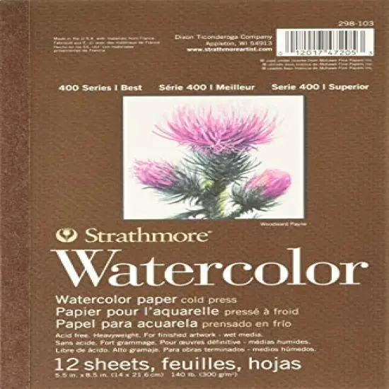 Watercolor Pad, 5.5"x8.5", 12 Sheets , White {2}
