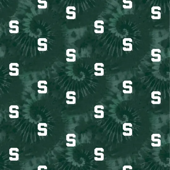 Sykel Enterprises-Michigan State University Cotton Fabric-Michigan State Spartans Tie Dye Cotton Quilting Fabric {1}