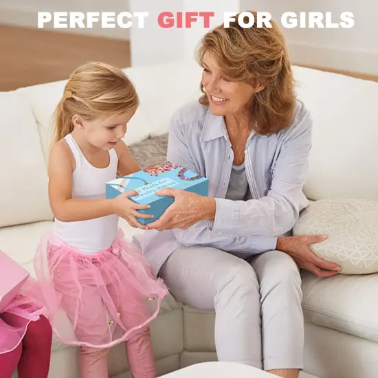 7200 Pieces Clay Beads Bracelet Making Kit, Preppy Friendship Flat Polymer Heishi Beads Jewelry Kits with Charms and Elastic Strings,Crafts Gifts Set for Girls Ages 8-12(2 Boxes) {2}