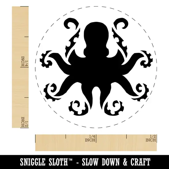 Octopus with Twisting Tentacle Arms Self-Inking Rubber Stamp Ink Stamper for Stamping Crafting Planners Orange {1}