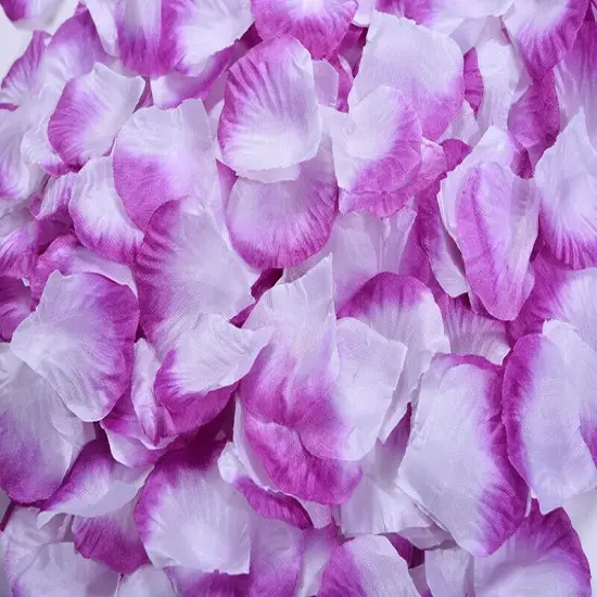 Kitcheniva Multicolor Silk Rose Petals DIY Craft & Party Decor 1000 Pcs Purple & white {1}