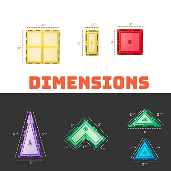 60 Pieces 3D Magnetic Blocks Tiles - Magnetic Tiles Toy Building Blocks | for Kids | Magna t Blocks {6}