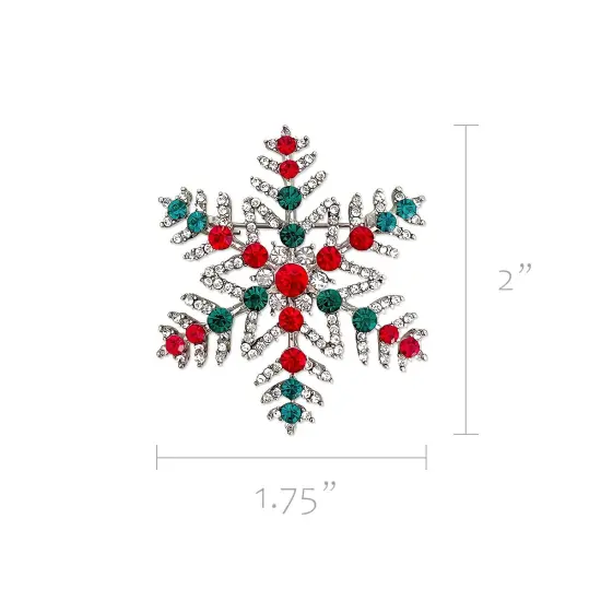 Wrapables Christmas Crystal Rhinestone Brooch Pin, Snowflake {2}