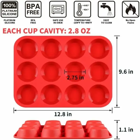 12-Cup Nonstick Silicone Muffin Pan {2}
