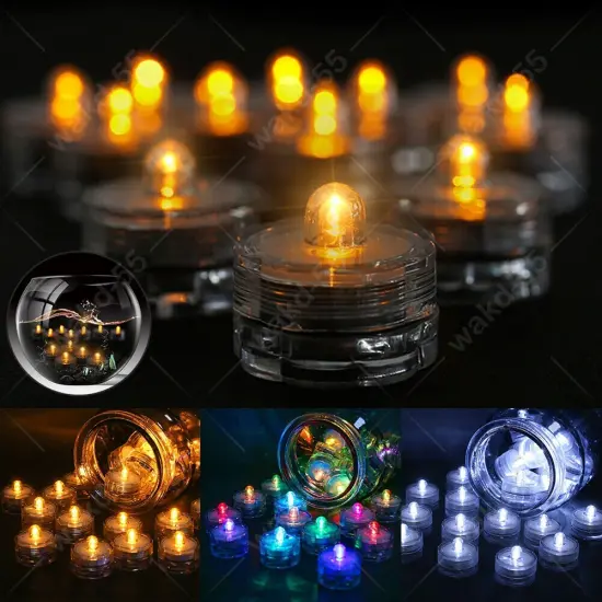 Waterproof LED Submersible Tea Lights for Wedding and Party Decoration Yellow {2}