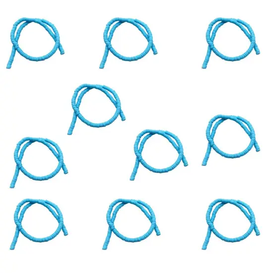 Kitcheniva 6mm Heishi Beads Clay Disc Flat Vinyl DIY Jewelry 10 Strands Sea blue {1}