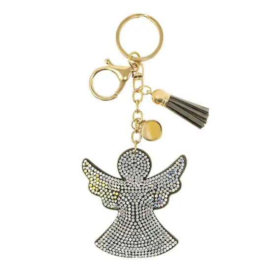 Wrapables Crystal Bling Key Chain Keyring with Tassel Car Purse Handbag Pendant, Angel {1}
