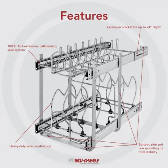 2-Tier Pull-Out Organizer for pots and pans {3}