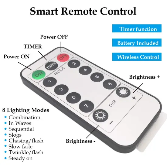 200 LED 66 FT Copper Fairy String Lights 8 Modes LED, USB Powered with Remote Control for Christmas Tree Wedding Party Home Decoration, Warm White {5}