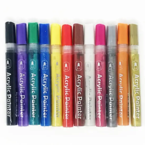Kitcheniva Acrylic Paint Marker Pens Yellow-6 pcs {4}