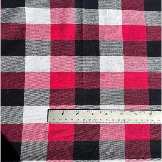 FabricLA 100% Cotton Flannel Fabric - 58/60" Inches (150 CM) - Cotton Tartan Flannel Fabric - Use as Blanket, PJ, Shirt, Cloth Flannel Craft Fabric - Red & Black 19, 1 Yard {4}