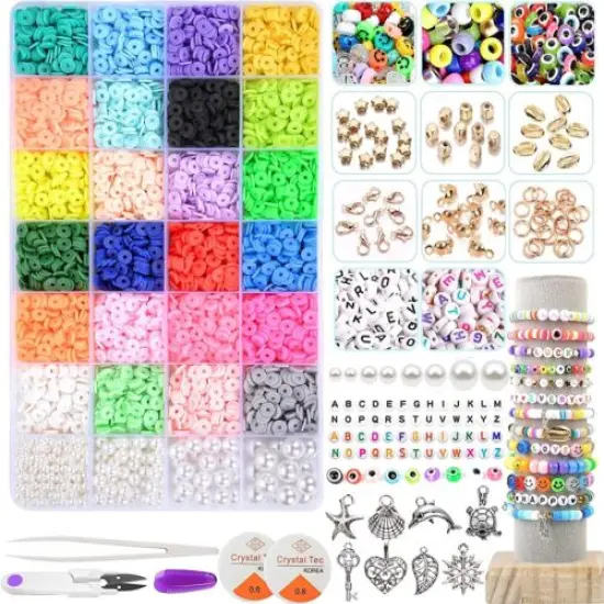 Kitcheniva 6800 Clay Beads Bracelet Making Kit 24 Colors {1}