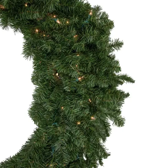 Northlight Pre-Lit Canadian Pine Artificial Christmas Wreath - 48" - Clear Lights Green {4}