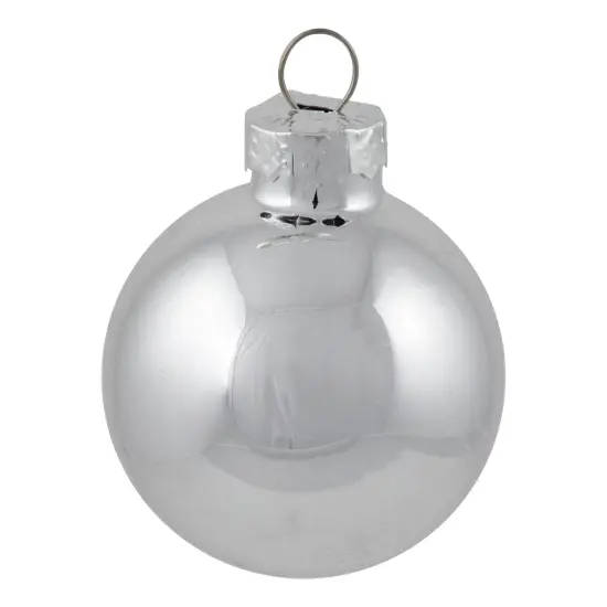 Northlight 10ct Silver Shiny and Matte Glass Ball Christmas Ornaments 1.75" (45mm) {5}