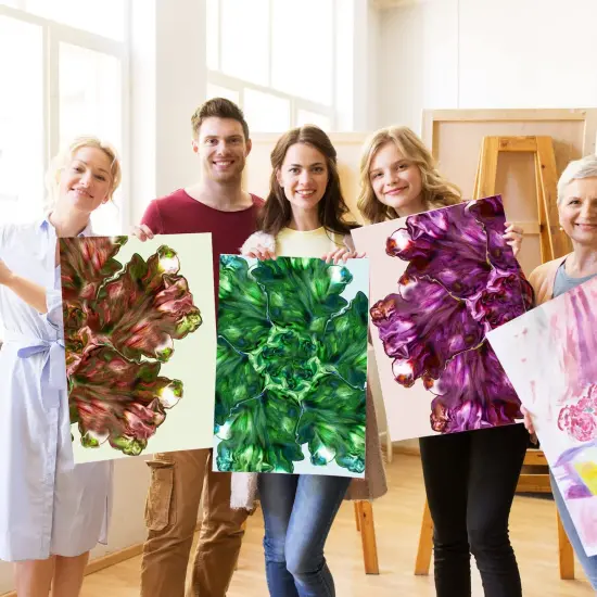 6 Pieces Flower Pour Cup for Paint Pouring 6/7/8/9/10 Slot Acrylic Paint Tools Fluid Painting Supplies Flower Strainer for DIY Pouring Paint and Creating Patterns Art Supplies(Black) {3}