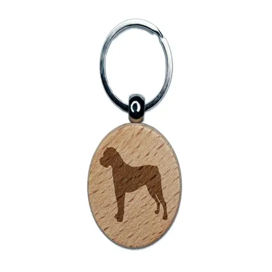 Boerboel Dog Solid Engraved Wood Round Keychain Tag Charm {1}