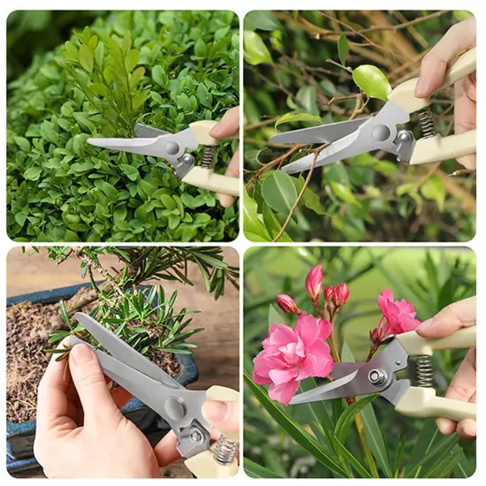 2 Pieces Premium garden shears, meperez pruning scissors gardening tools, pruners for flower, bushes, rose and fruit tree, use for florist, yard and orchard the plant clippers, sharp white steel anvil snips, 2 {3}