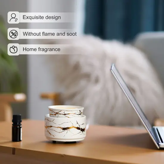 Wax Melt Warmer Ceramic 3-in-1 Oil Burner Electric Candle Wax Warmer Burner Melter Fragrance Warmer for Scented Waxs Home Office Bedroom Aromatherapy Gift& D&eacute;cor {4}