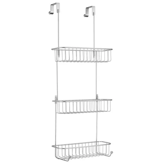 mDesign Metal Over Shower Door Caddy, Bathroom Storage Organizer {4}