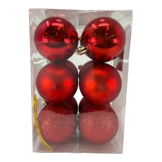 12-Piece Set of 2.3-Inch Red Christmas Ball Ornaments {1}
