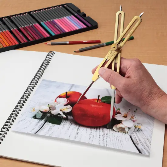 Acurit 9" Brass Proportional Divider - Solid Steel Points, Adjustable Legs, Graduated Measurement, Includes Carrying Case for Easy Transport and Store {3}