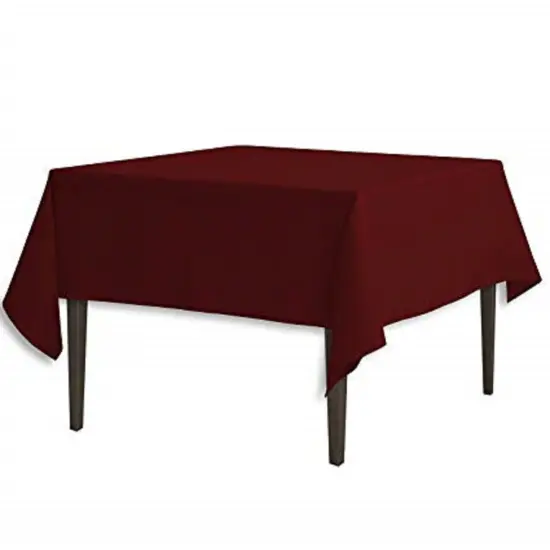 Polyester Square Tablecloth for Wedding Banquets Burgundy {3}