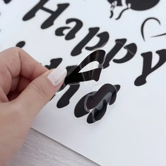 Wrapables Bobo Balloon Stickers, DIY Balloon Decoration Decals for Birthday Parties, Wedding Anniversaries, Celebrations (Set of 10), Happy Birthday {3}