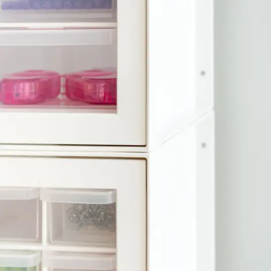 IRIS USA 64 Drawer Sewing, Craft, Hardware Parts Cabinet, White {7}