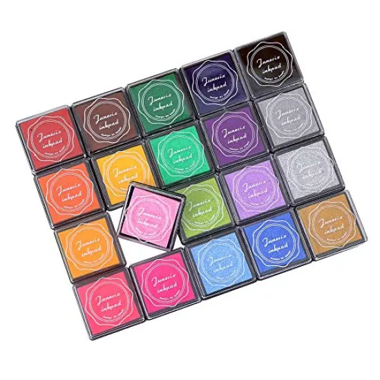 20 Multi-Colors Set Craft Ink Pad Inkpad for Paper Wood Fabric 15 Colors Available for Rubber Stamps {2}