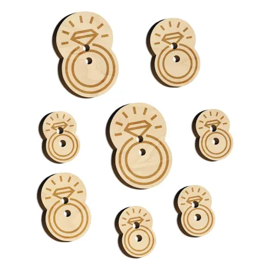 Jewelry Diamond Ring Wood Buttons for Sewing Knitting Crochet DIY Craft {7}