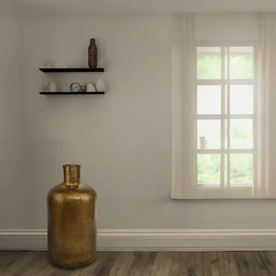 Antique Gold Metal 26 in Tall Floor Bottle Shape Vase for Entryway, Living Room, or Dining Room, Decorative, Tall, Home Decor, Classic Design, Living Room Centerpiece, Gold Finish, Unique Floor Accent {5}